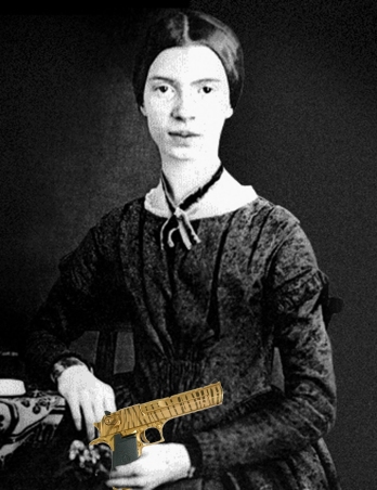 Emily Dickinson with gun